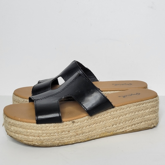 Quipid Platform Espadrilles Black Slides Size 7 - Picture 4 of 11